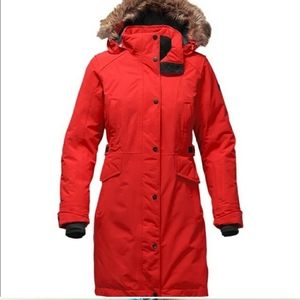 Red North Face Parka